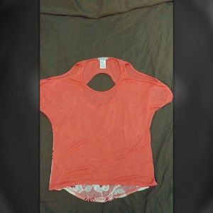 Short to long Coral/ floral top